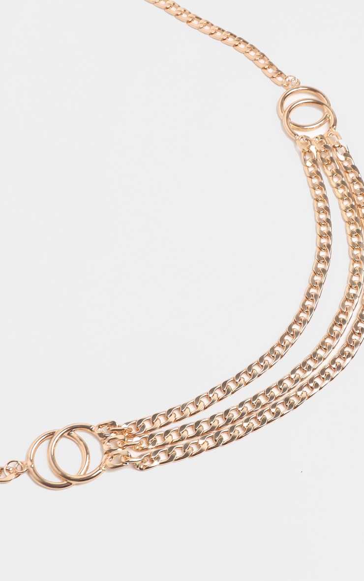 Ceinture dorée à 3 rangées de chaîne