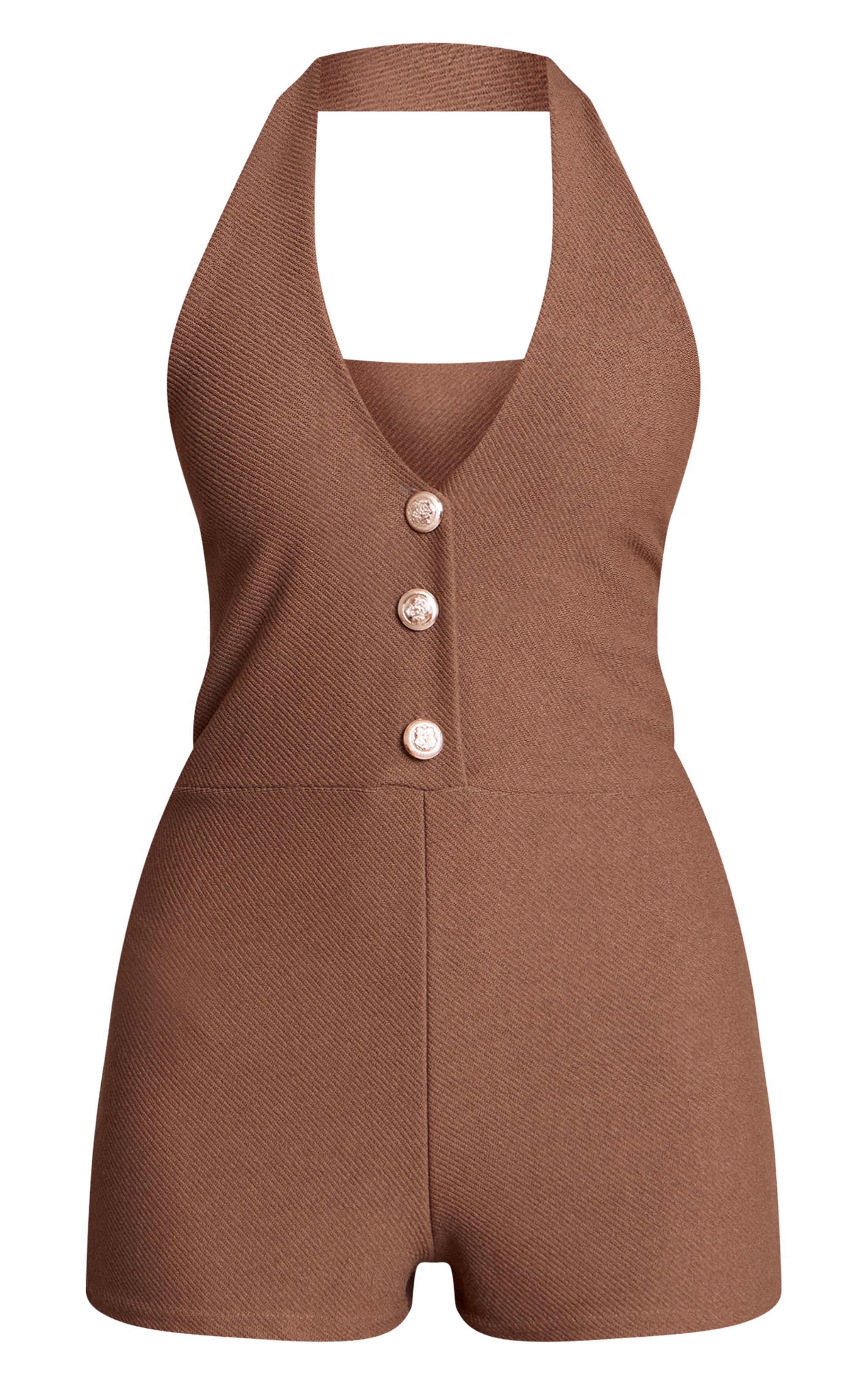 Khaki Button Detail Unitard image 5