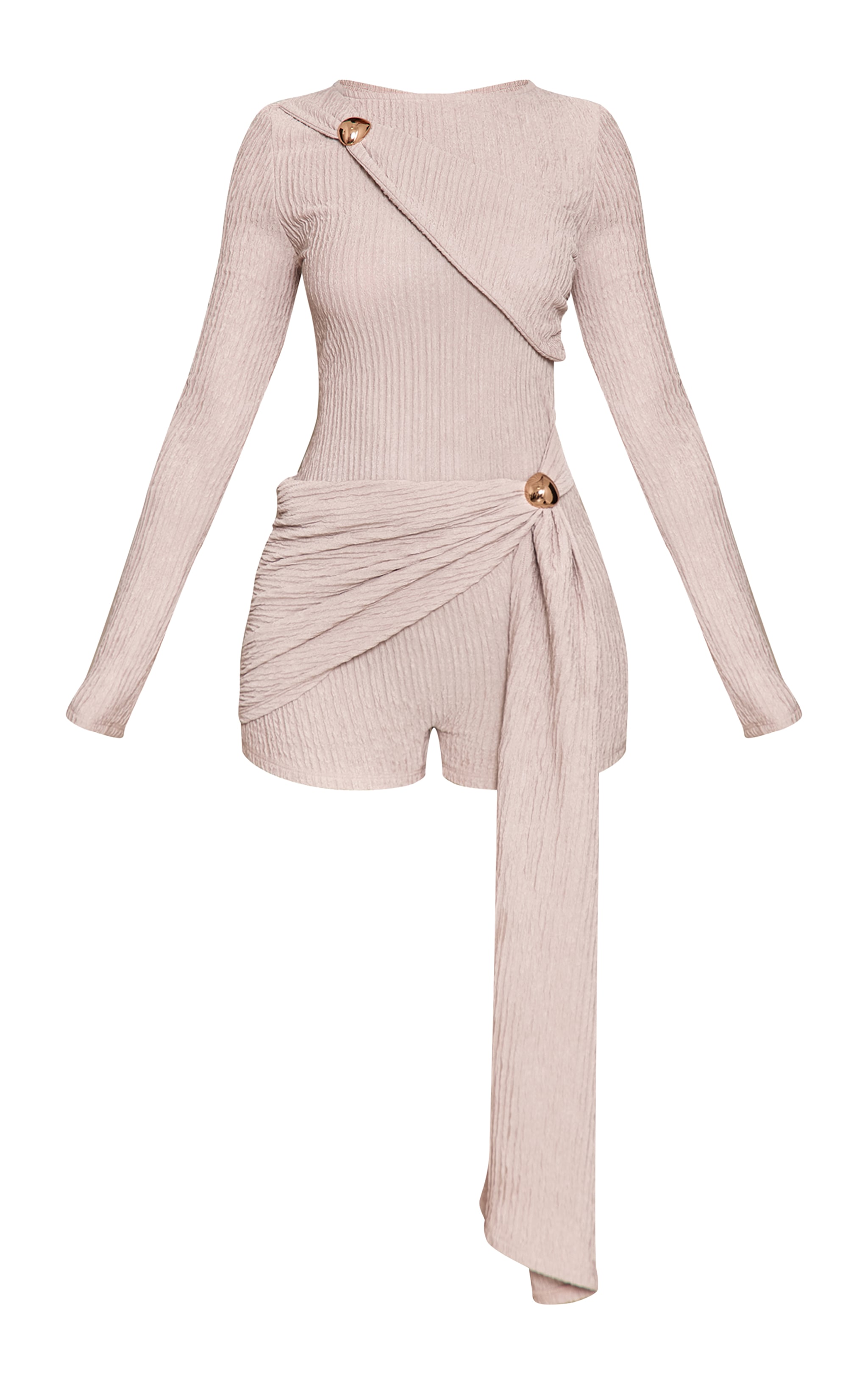 Petite Stone Textured Jersey Trim Detail Romper image 5