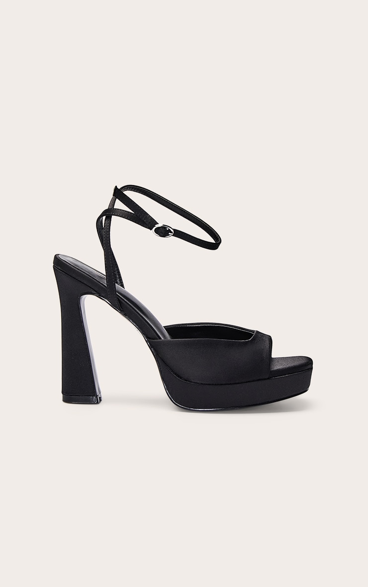 Black Satin Platform Heel image 2