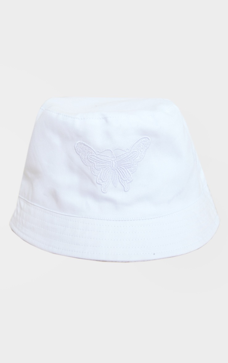 Bob blanc à papillon brodé