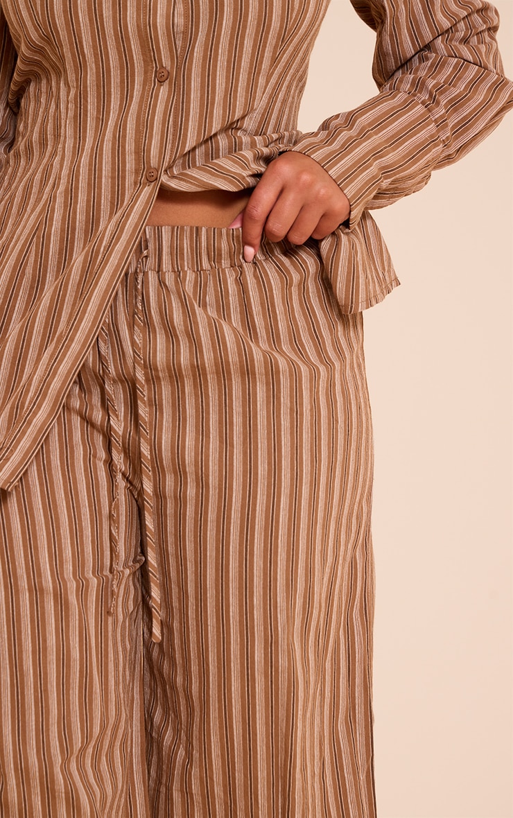 Shape BROWN Striped Elasticated Waist Wide Leg Pants image 4