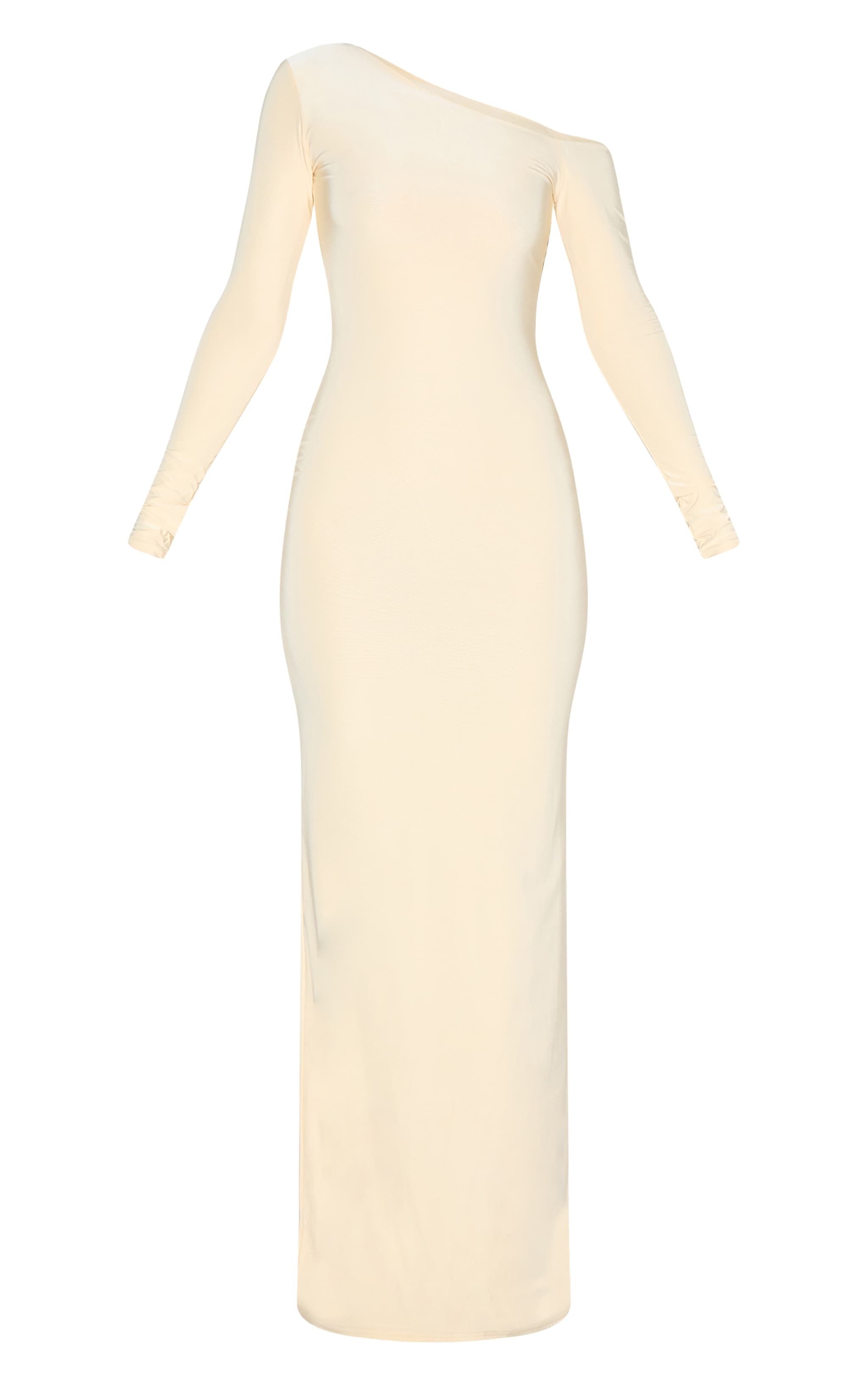 Tall Almond Double Slinky Asymmetric Neckline Maxi Dress image 5