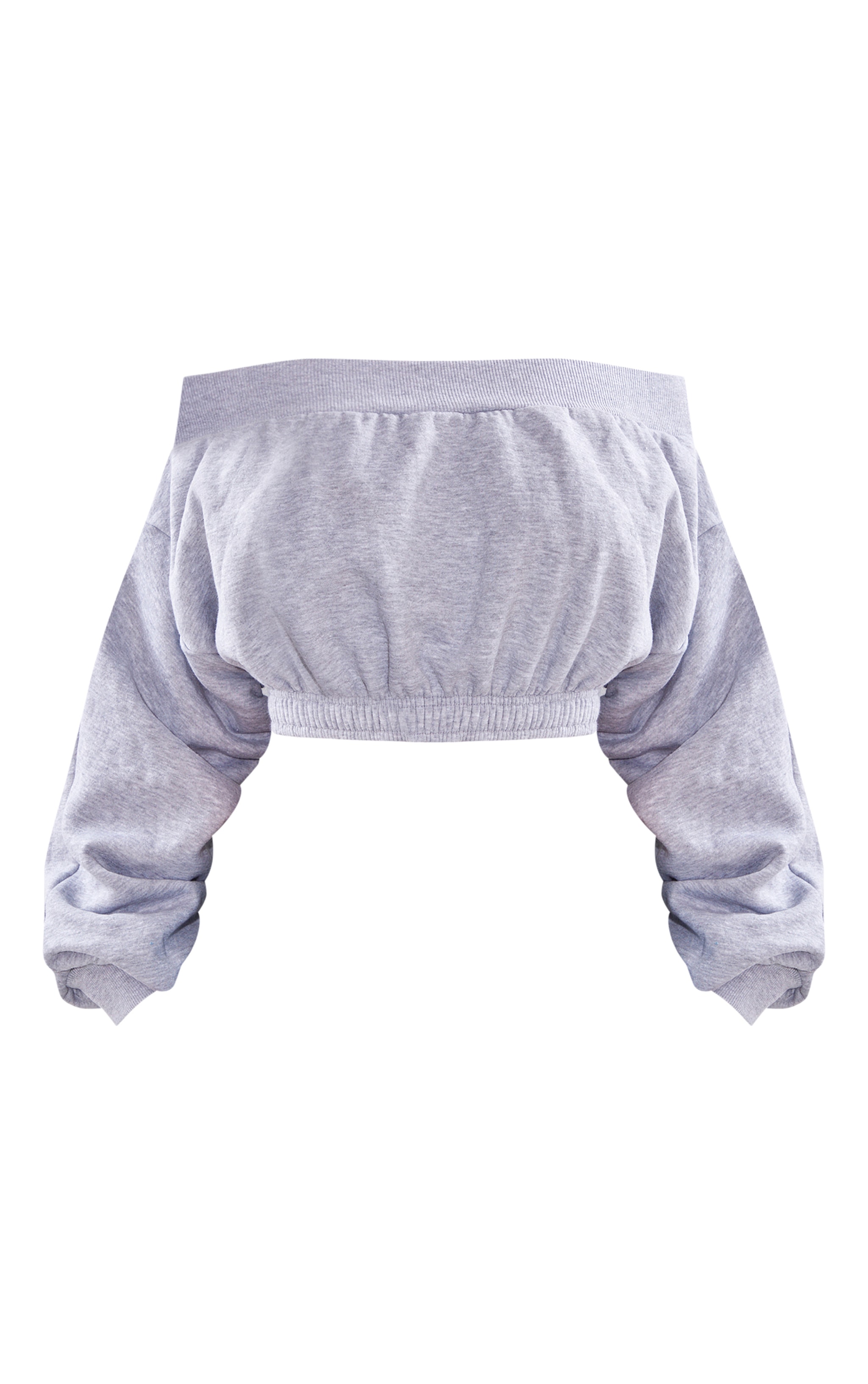 Shape Grey Bardot Ruched Detail Sweatshirt image 2