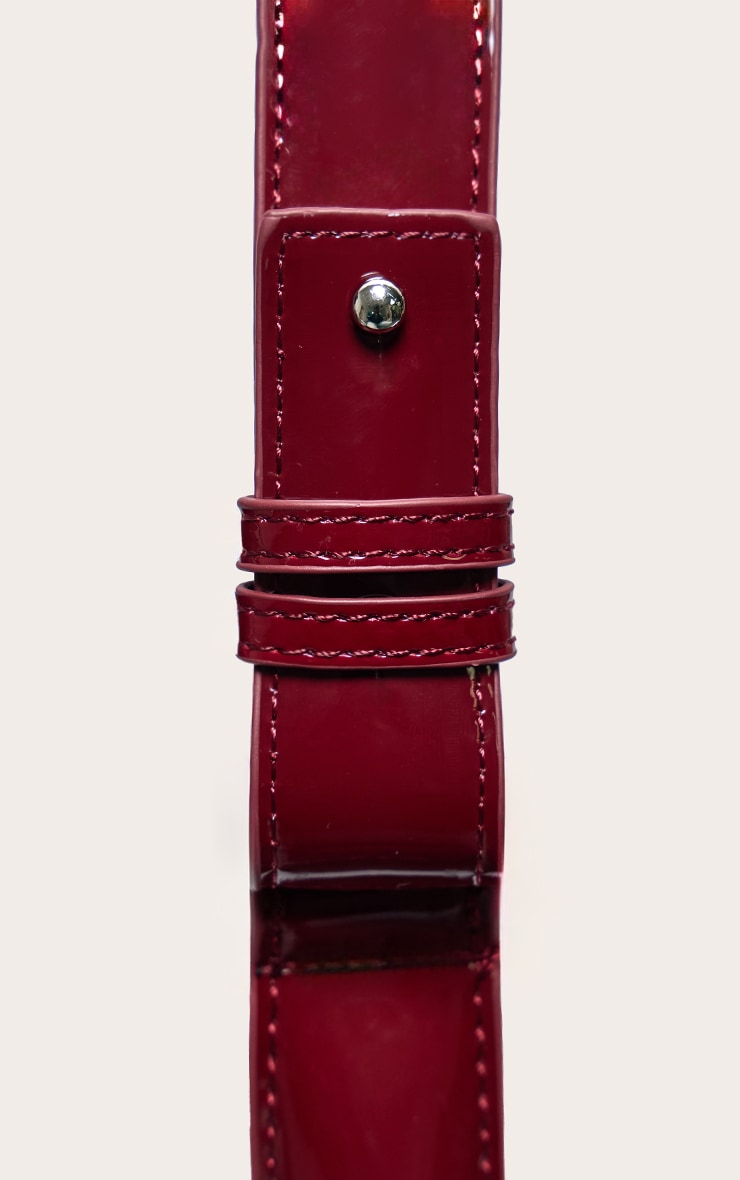 Burgundy Mini Double Zip Circle Grab Bag image 4