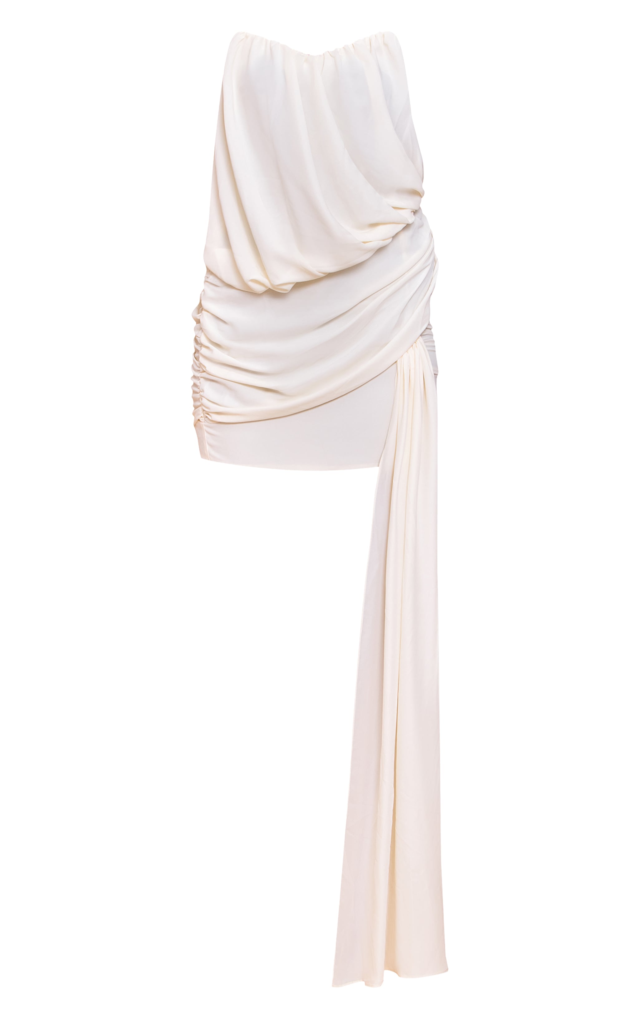 Cream Wired Bandeau Drape Bodycon Dress image 5