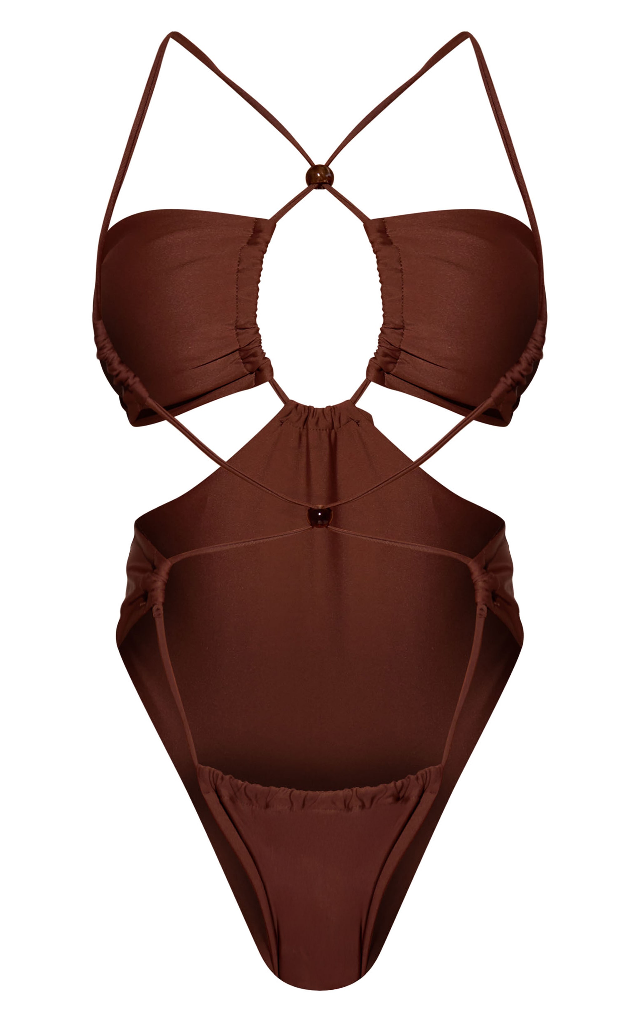 Espresso Cross Front Strappy Swimsuit image 6