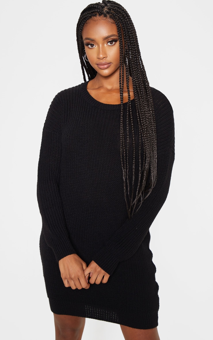 Robe pull basique noire