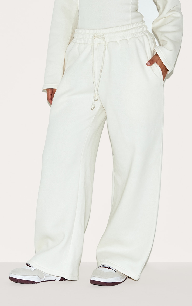 Petite Cream Elastic Waist Drawstring Sweatpants | Petite