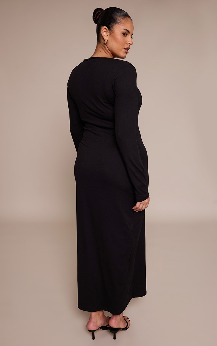 Plus Robe longue en Sculpt noir à col rond image 2