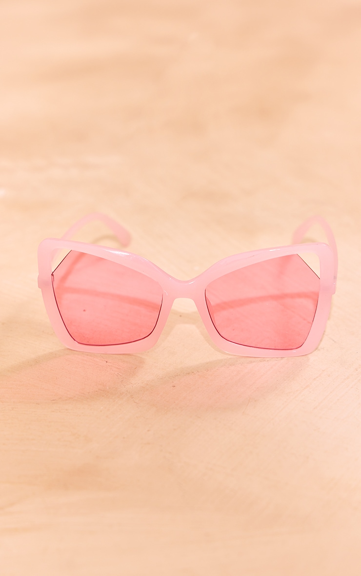 Pink Flared Square Sunglasses image 3