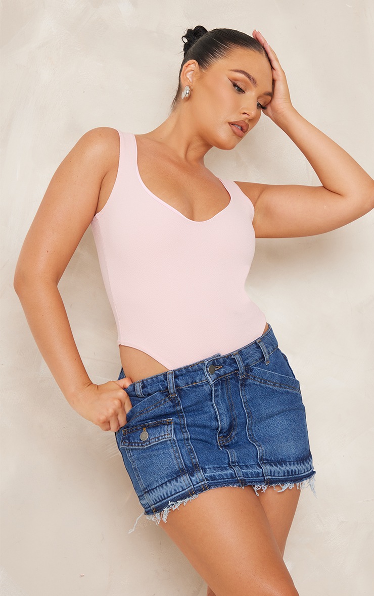 Sweetheart Neckline Bodysuit (Aqua or Pink)