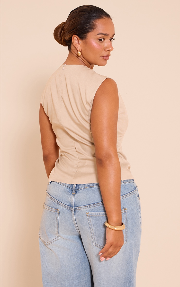 Shape Stone Woven Pleat Front Top image 2