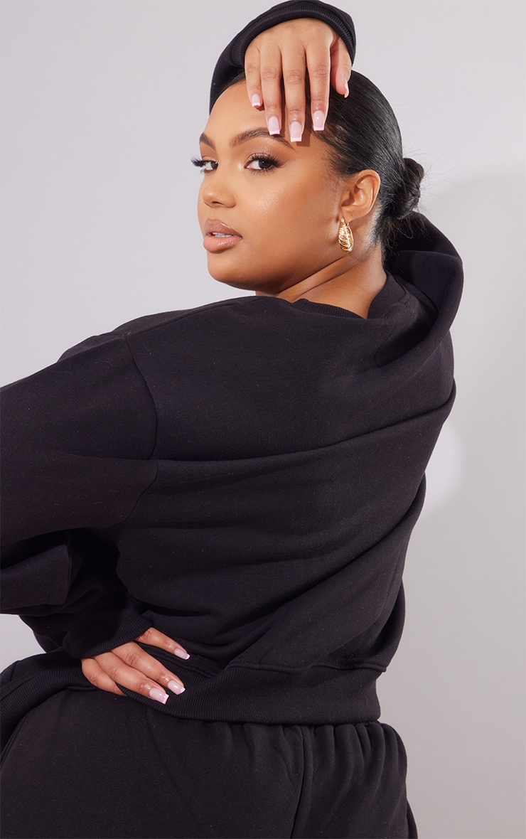 PRETTYLITTLETHING Plus Sweat oversize noir Mix & Match à imprimé image 2