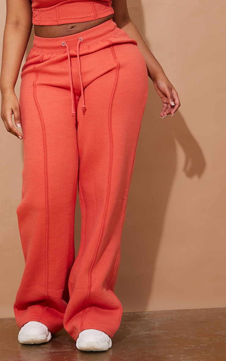 Shape Deep Peach Binded Wide Leg Sweatpants image 4