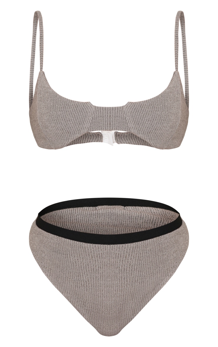 Grey Brushed Soft Rib Lingerie Set image 5