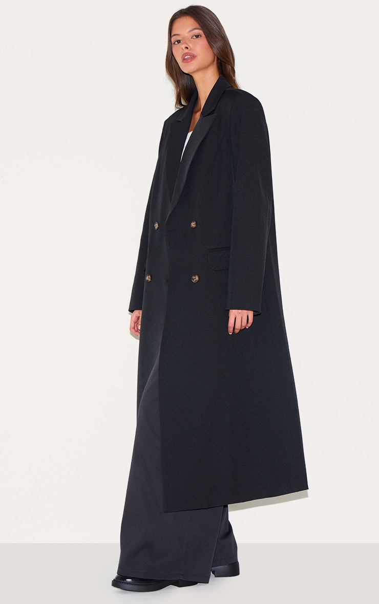 Black Maxi Length Duster Coat image 3