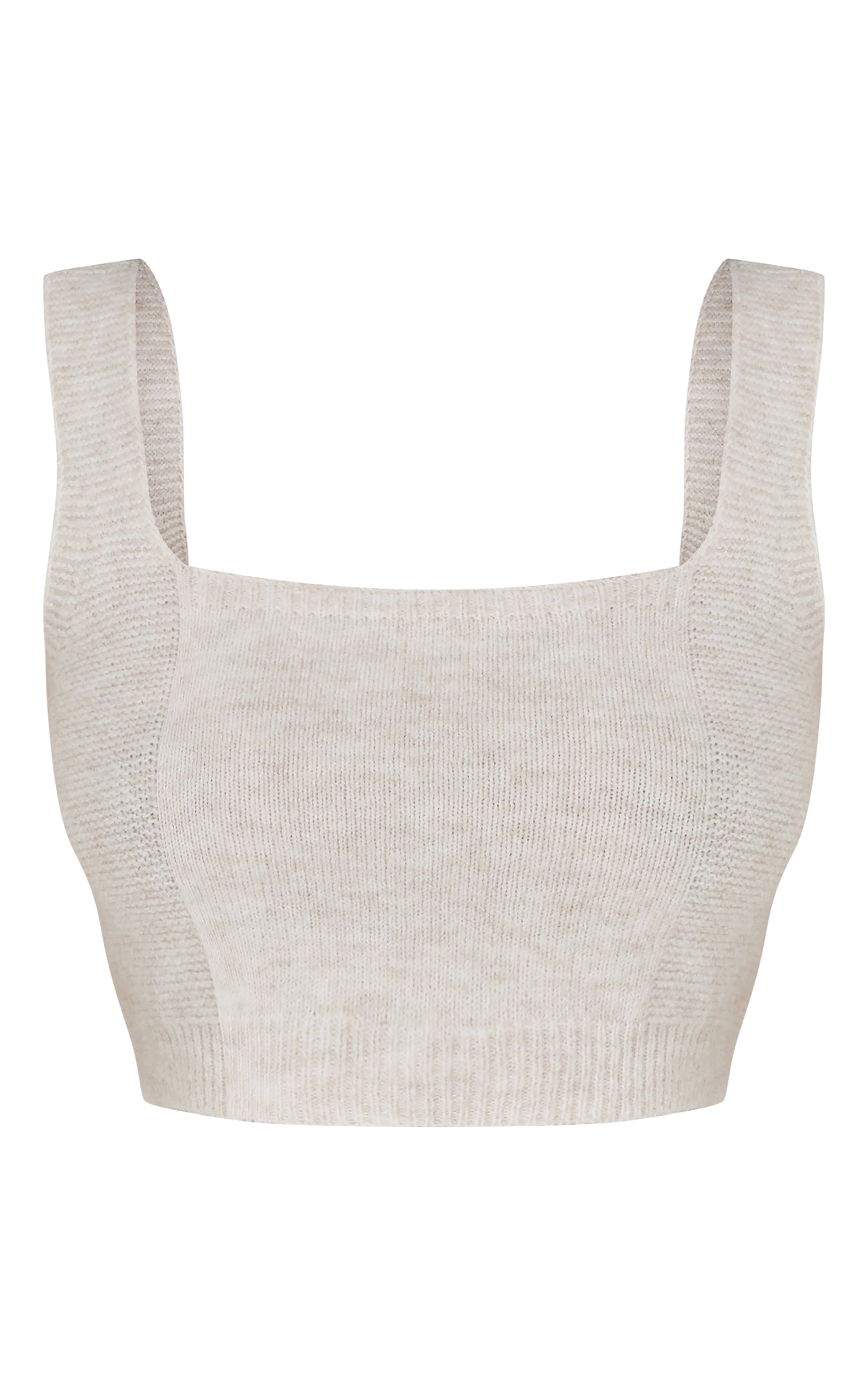 Petite Oatmeal Rib Knit Crop Top image 5
