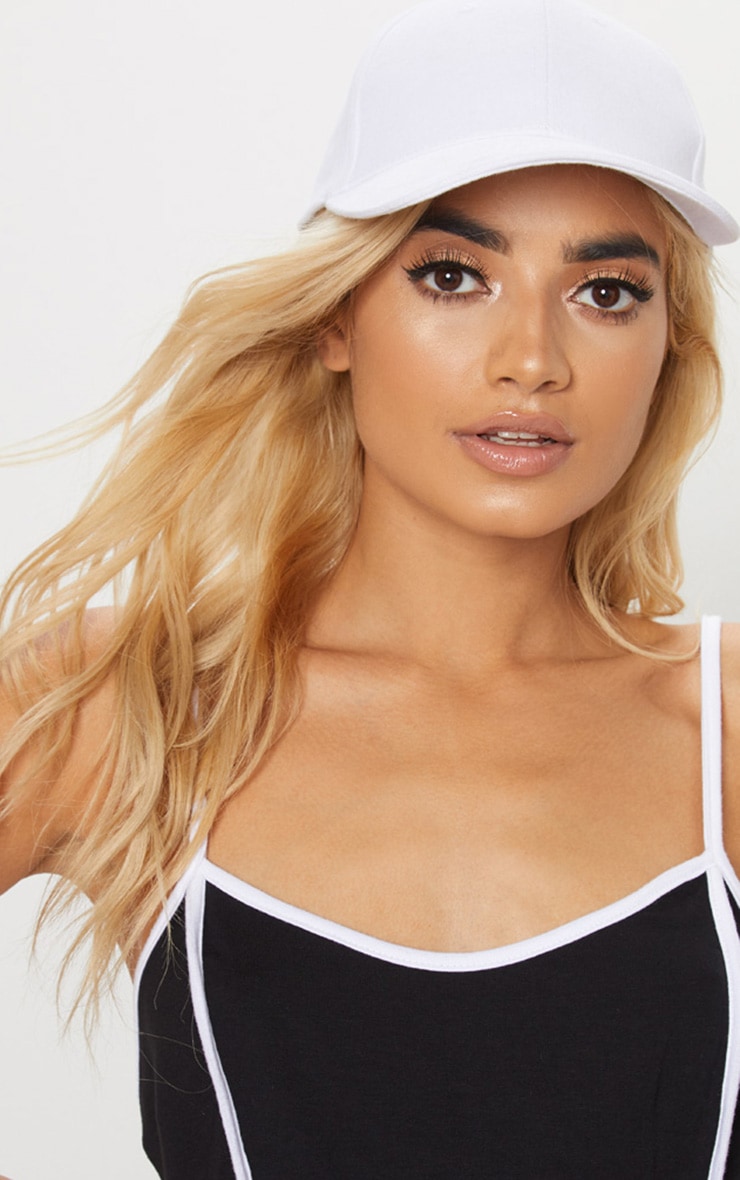 White Woven Baseball Cap