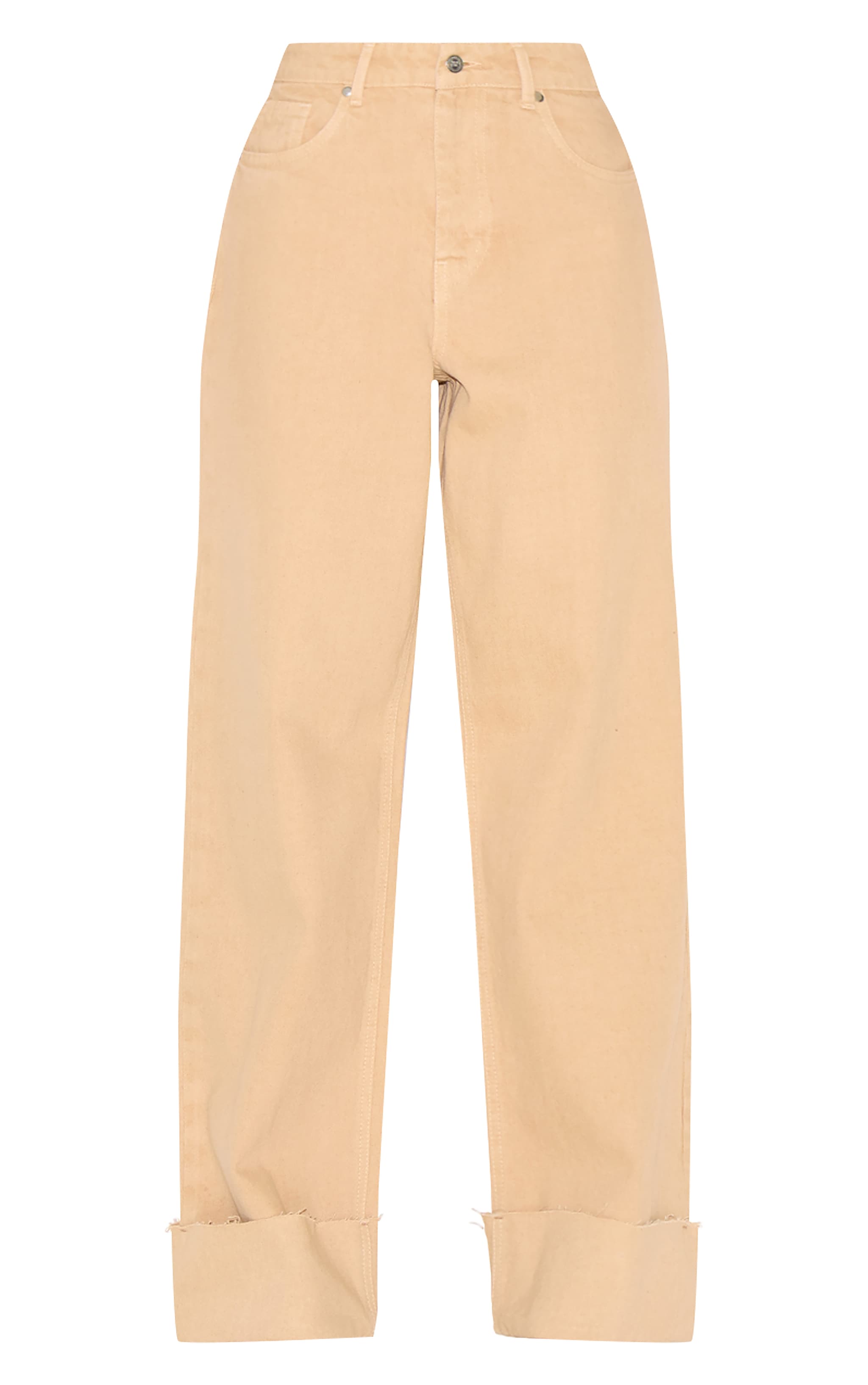 Taupe Turn Up Hem Jeans image 5