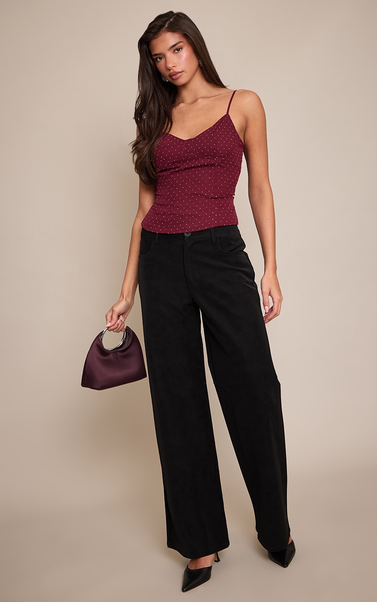 Deep Wine Diamante Cami image 3