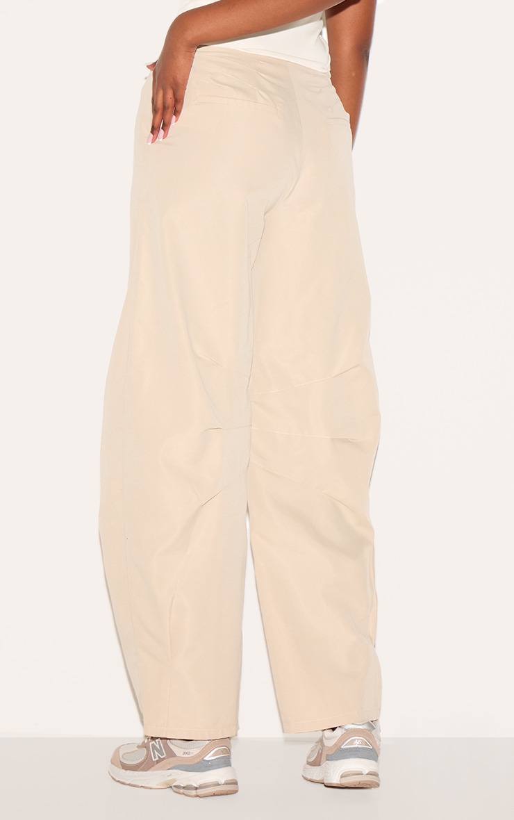 Stone Woven Tailored Barrel Leg Pants image 3