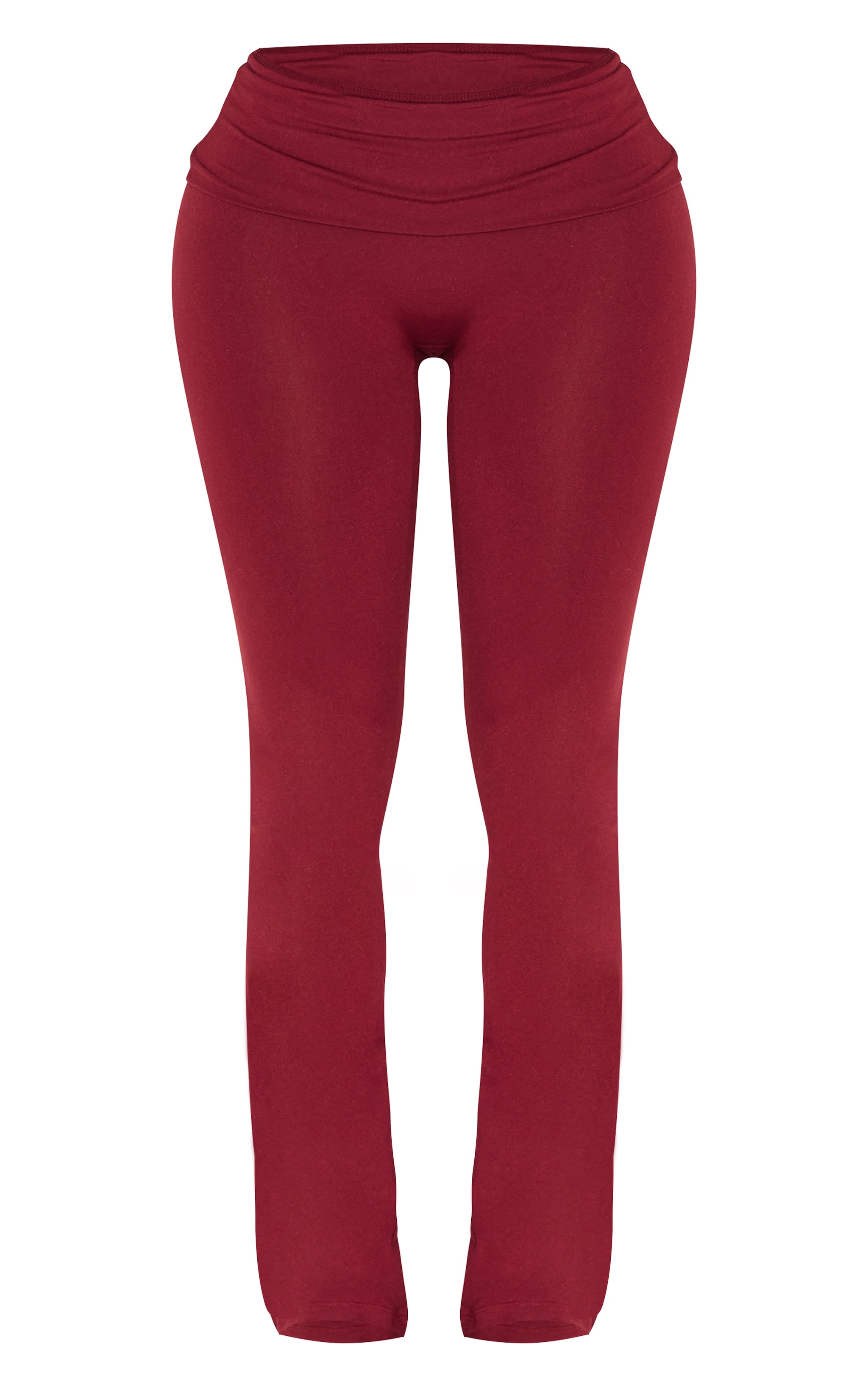 Shape Burgundy Sculpted Foldover Waist Flare Pants | Shape