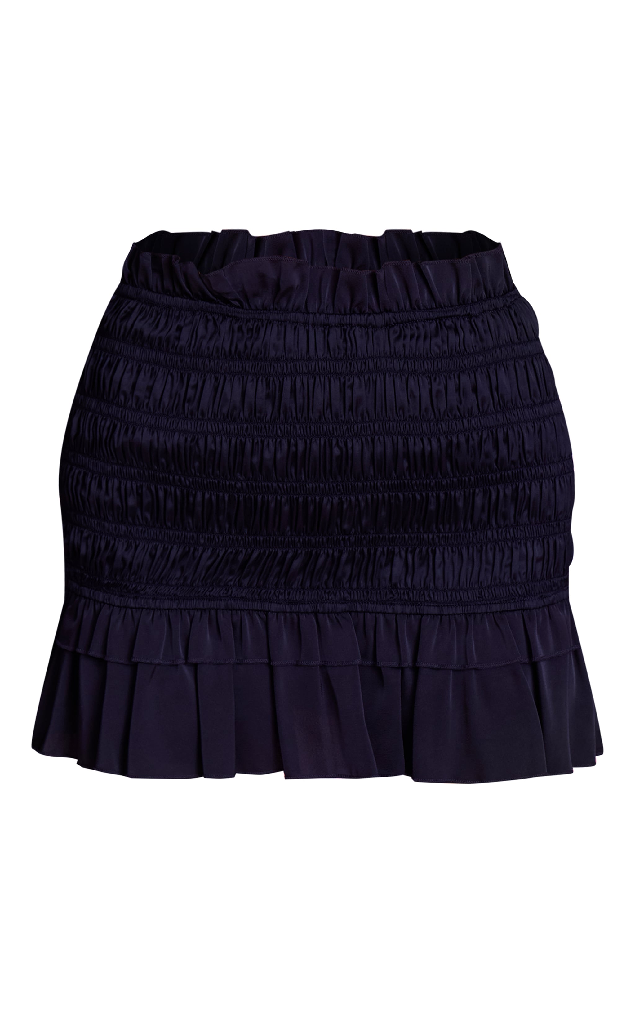 Navy Smocked Frill Mini Skirt image 6