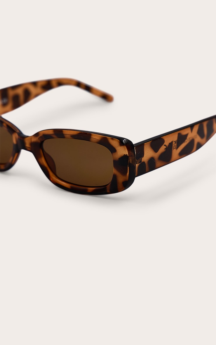 Amber Tortoise Shell Chunky Angled Sunglasses image 3