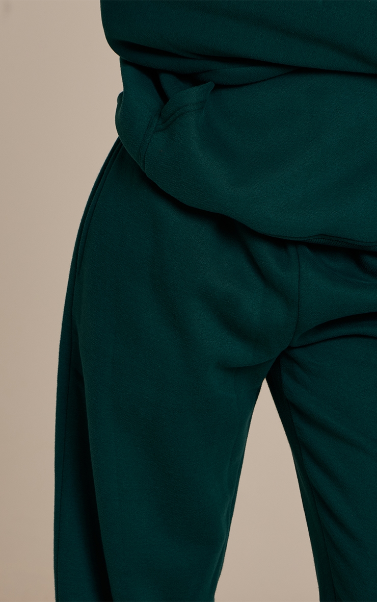Pine Green Cotton Fleece Cuffed Sweat Pants image 4