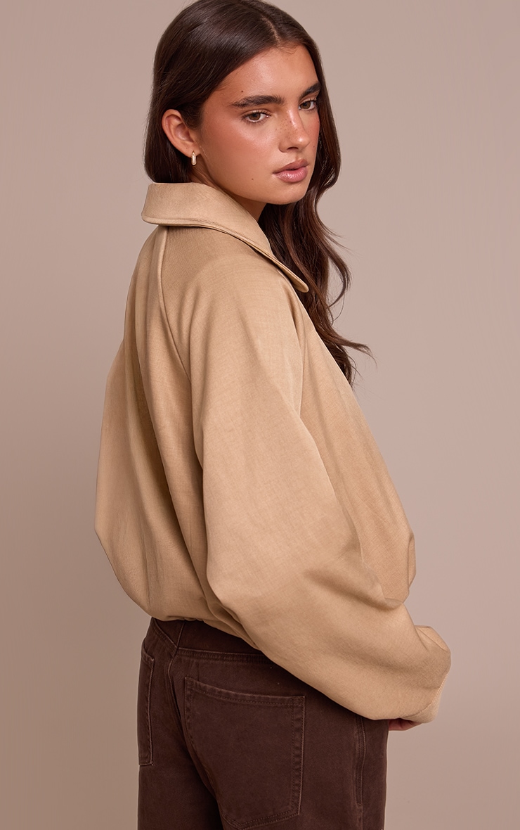 Veste bomber utilitaire beige à cordons ajustables image 2