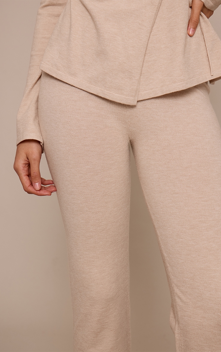 Tall Oatmeal Fine Knit Flared Legging image 4