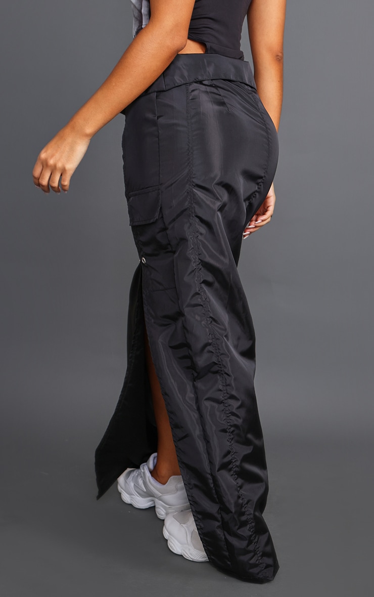 Petite Black Cargo Fold Over Midaxi Skirt PrettyLittleThing USA