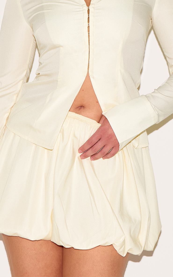 Shape Butter Cream Tailored Puff Ball Mini Skirt image 5
