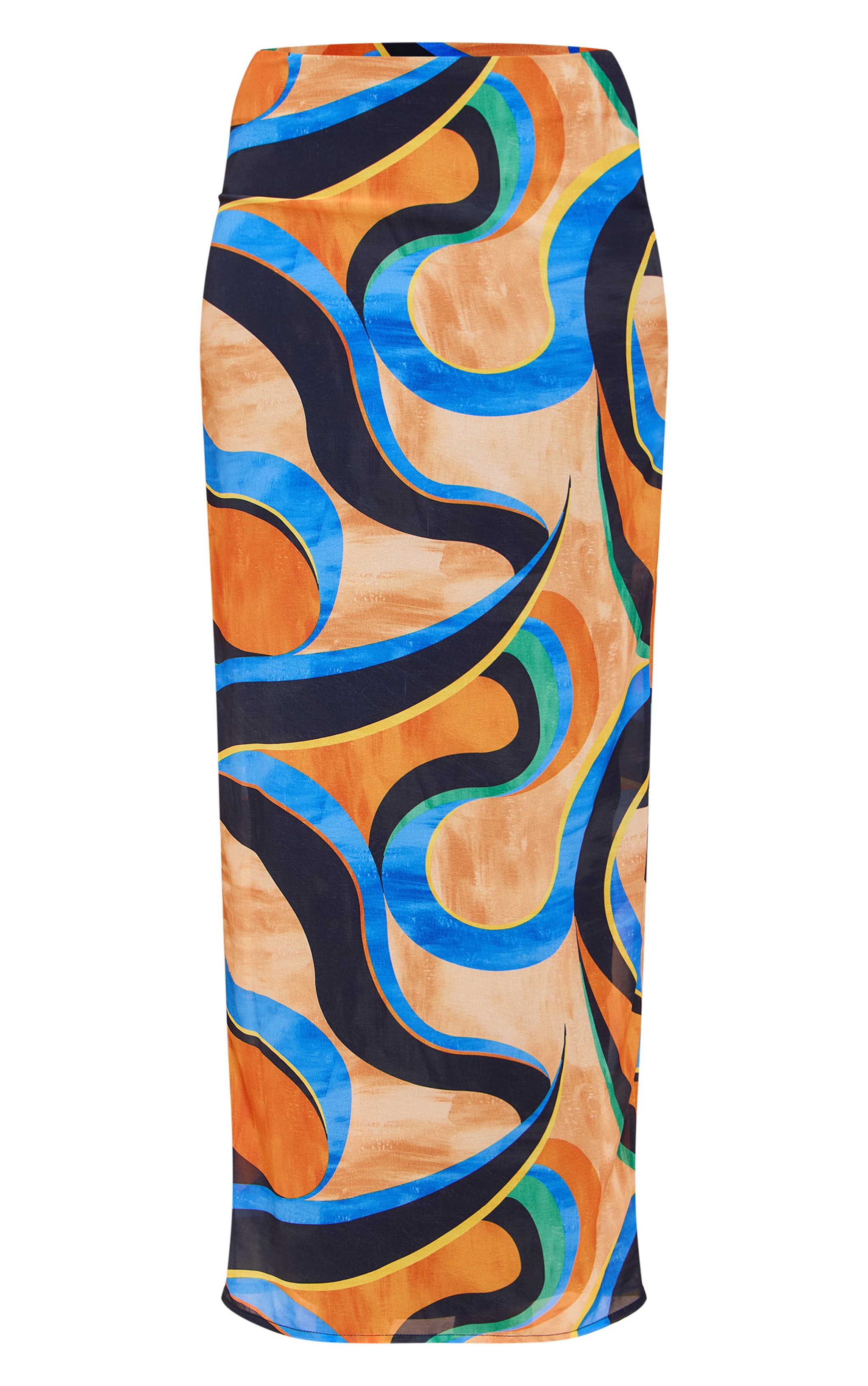 Jupe longue en mousseline de soie multicolore abstrait image 5
