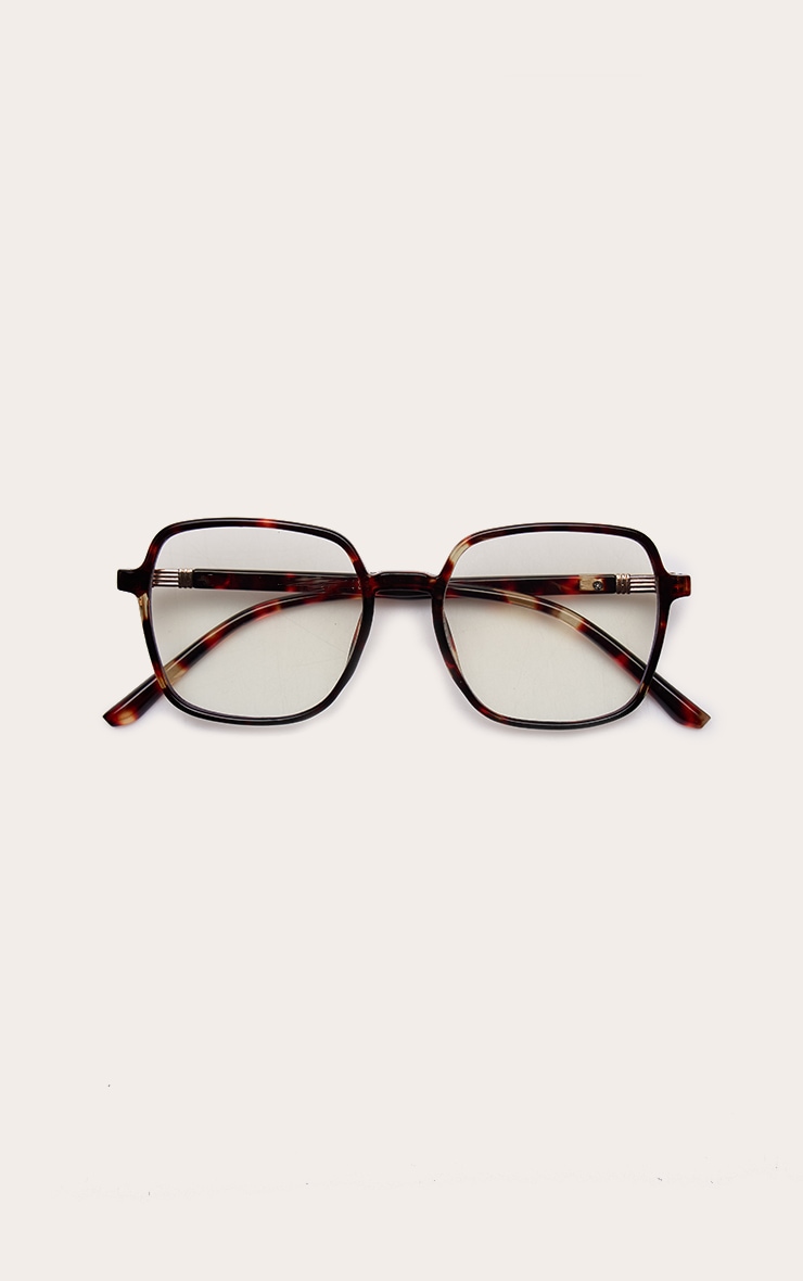 Tortoiseshell Oversized Square Blue Light Readers image 2