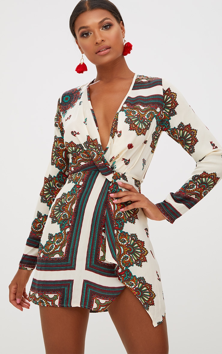 pretty little thing white printed panties and dress