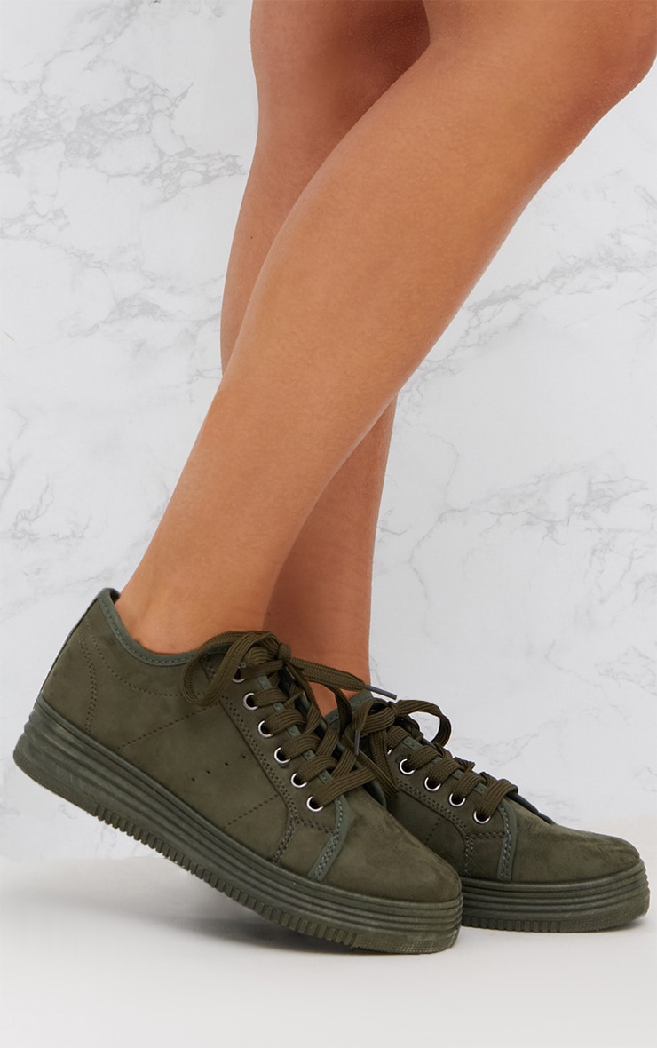 khaki flatforms