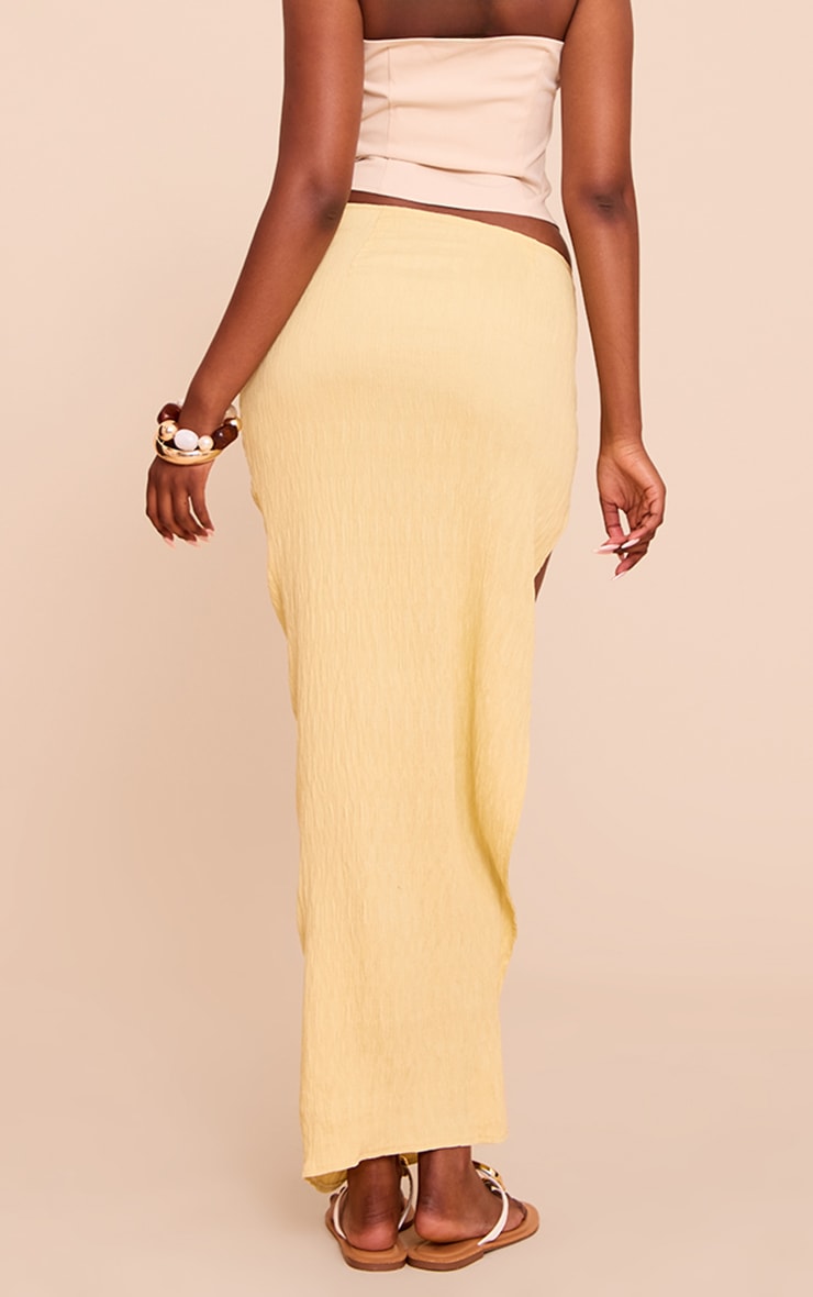 Lemon Woven Textured Maxi Skirt image 3