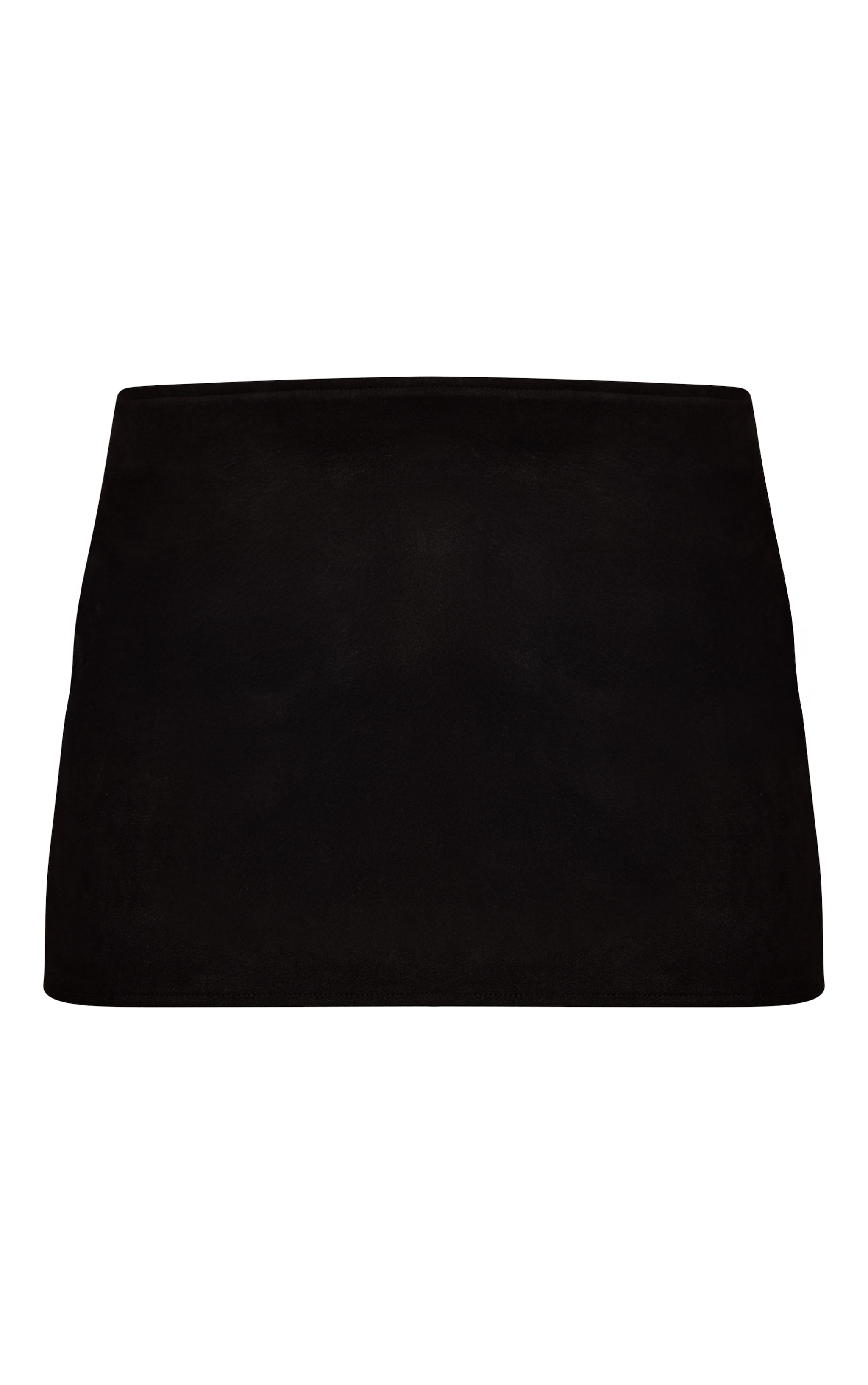 Mini-jupe trapèze en suédine noire à taille mi-haute image 6