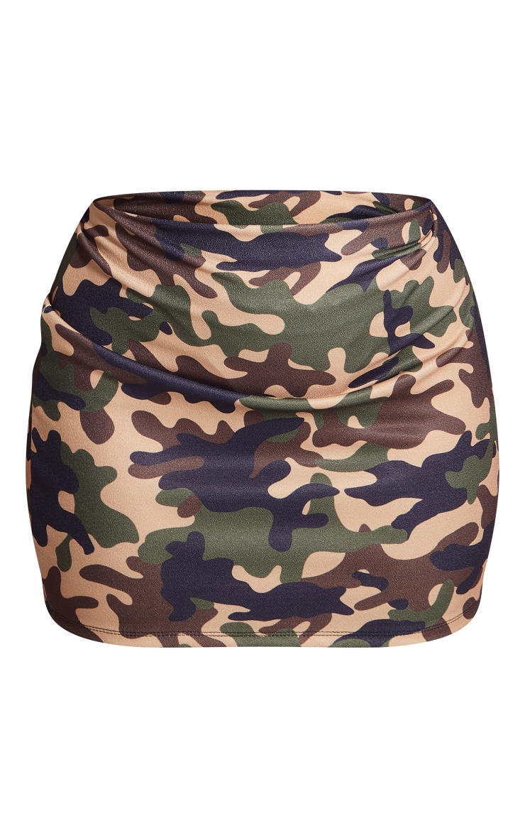 Plus Khaki Camo Mini Skirt Plus Size PrettyLittleThing QA