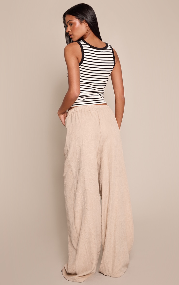 Tall Crinkle Sand Peachskin Wide Leg Pants image 3