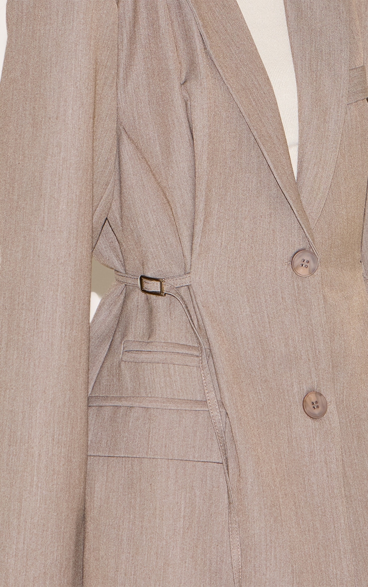 Beige Belt Detail Blazer image 4