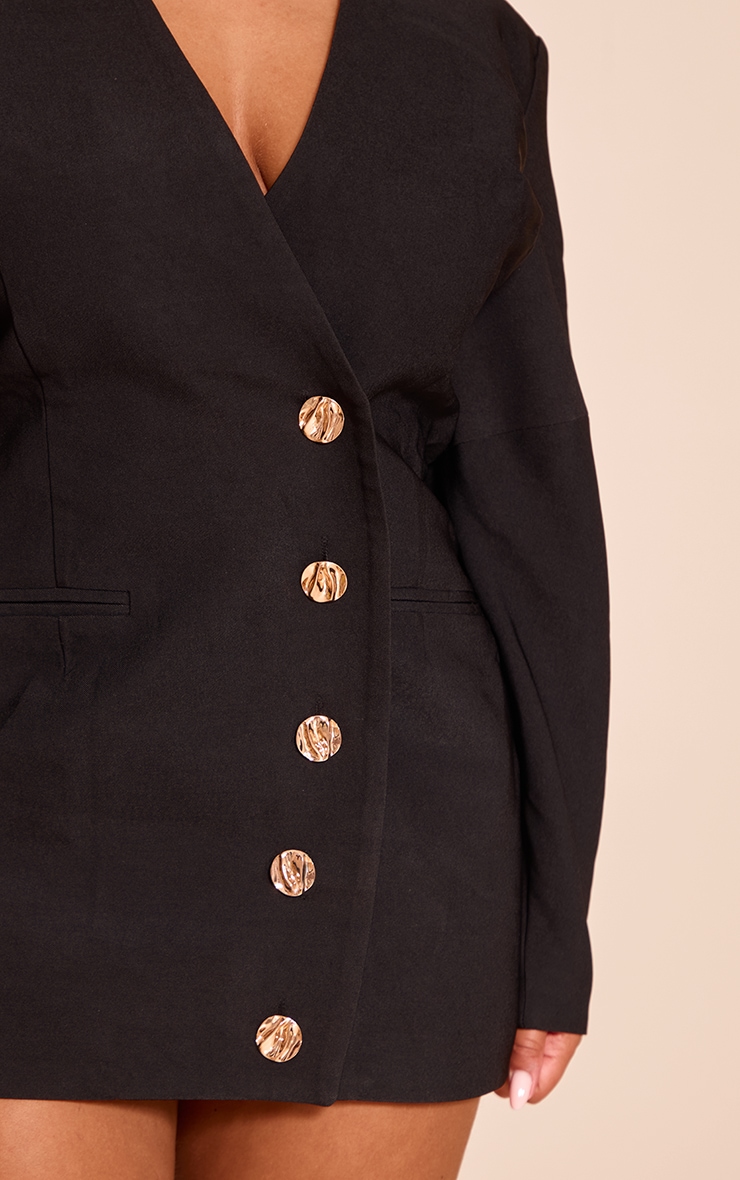 Shape Black Tailored Cocoon Sleeve A Line Blazer Dress image 4