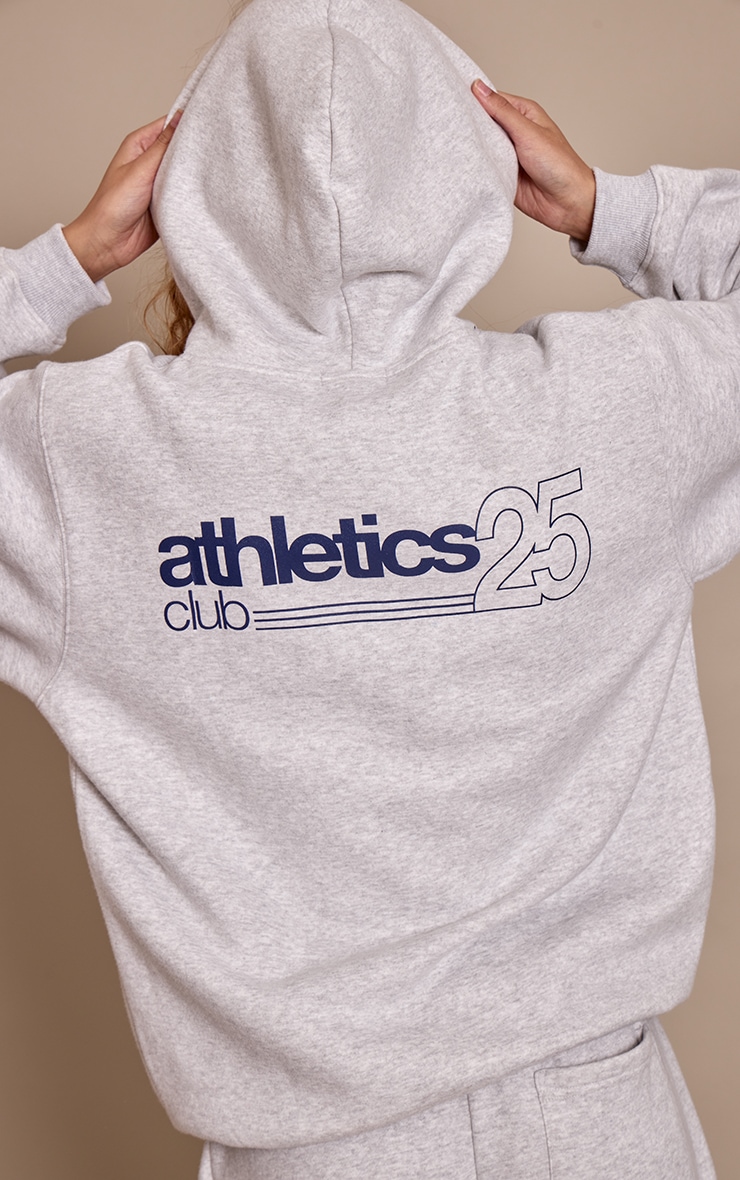 Ash Grey Athletics 25 Cotton Fleece Oversized Pull Over Hoodie image 2