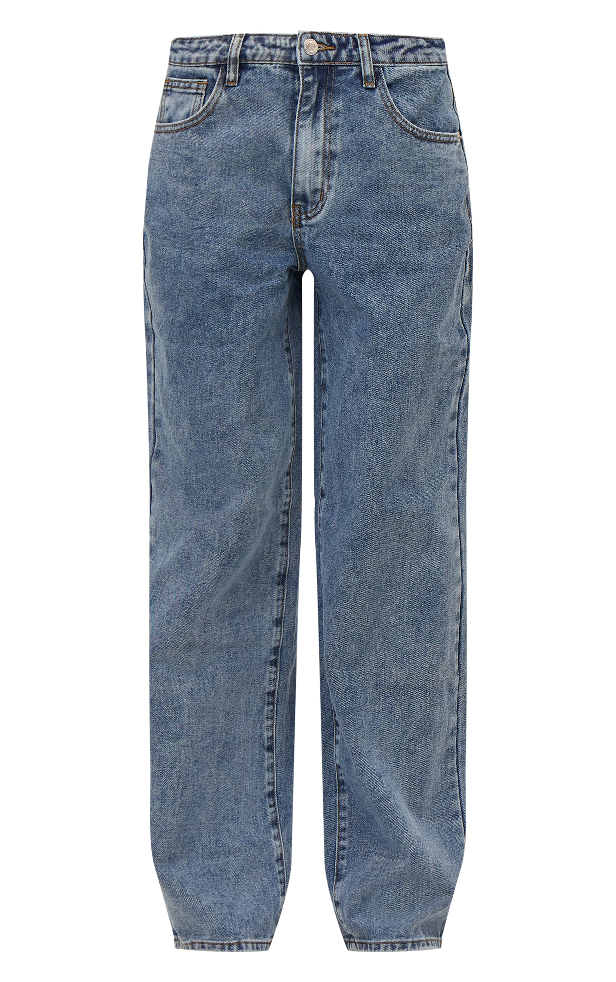 Mid Blue Wash Mid Rise Straight Leg Jeans image 5