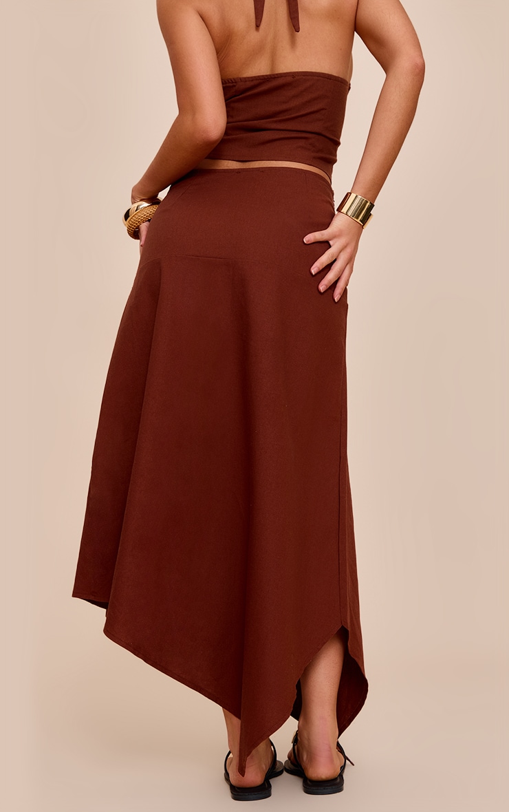  Chesnut Woven Seam Detail Maxi Skirt image 3