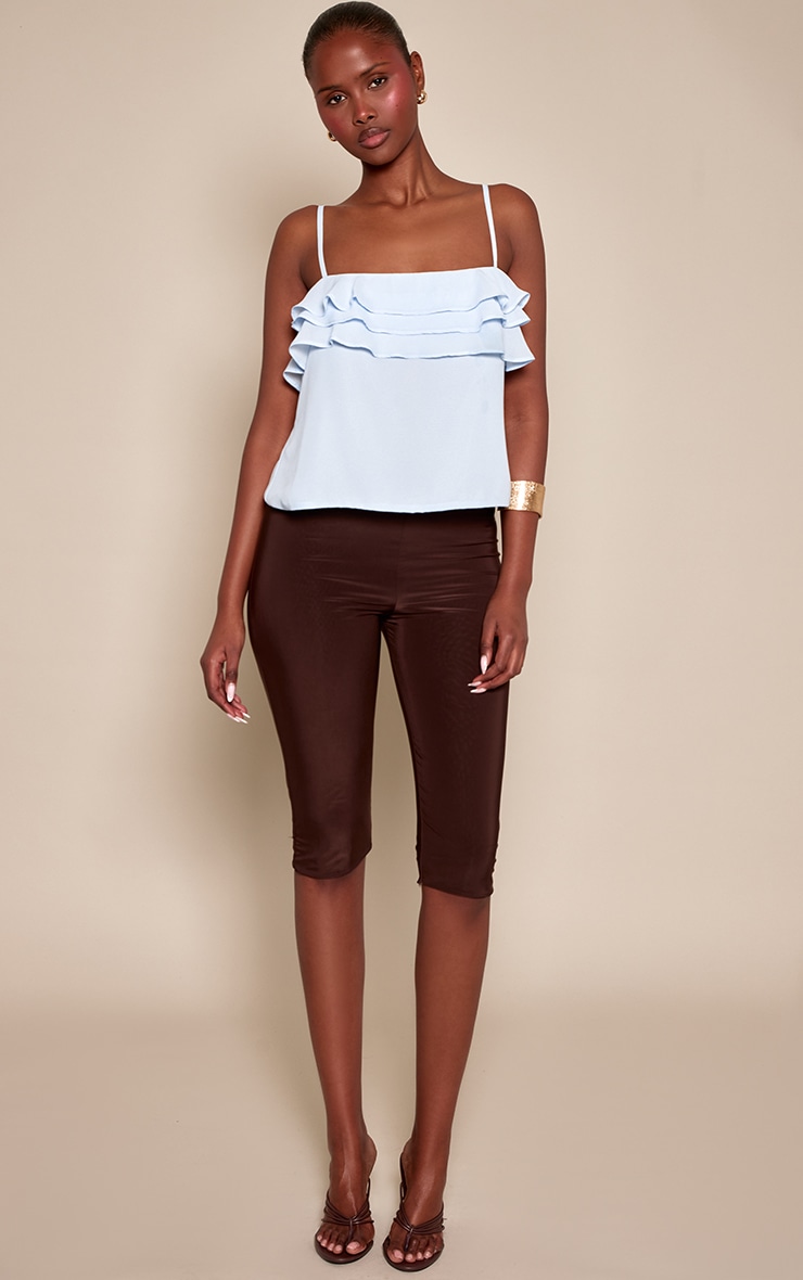 Sky Blue Chiffon Ruffle Cami Top image 3