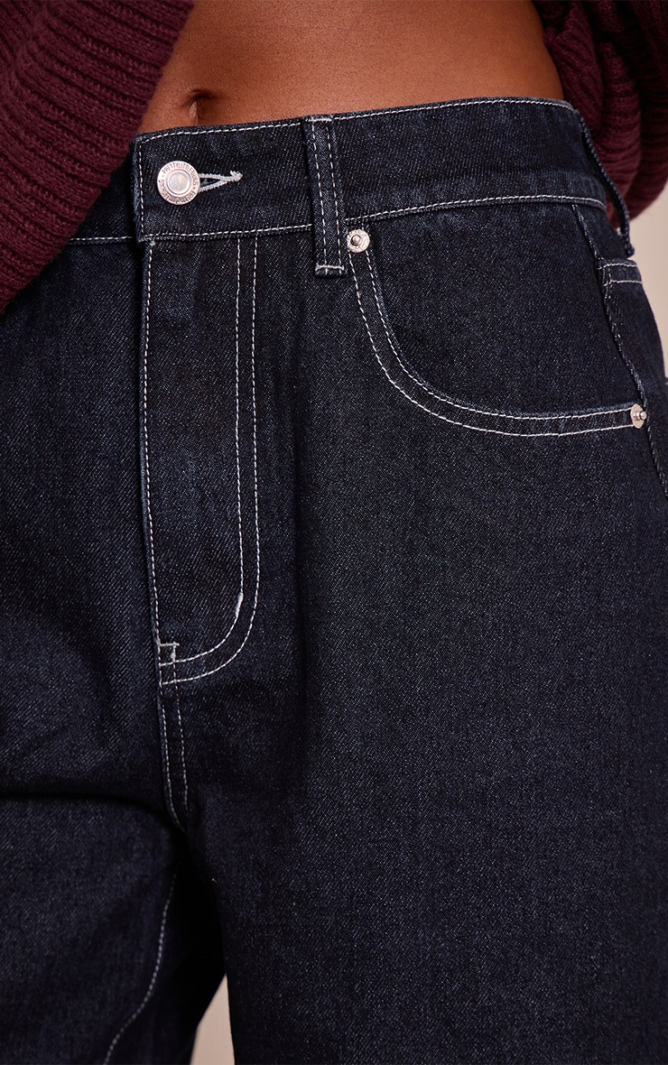 Tall Indigo Dipped Back Waistband Boyfriend Jeans image 4