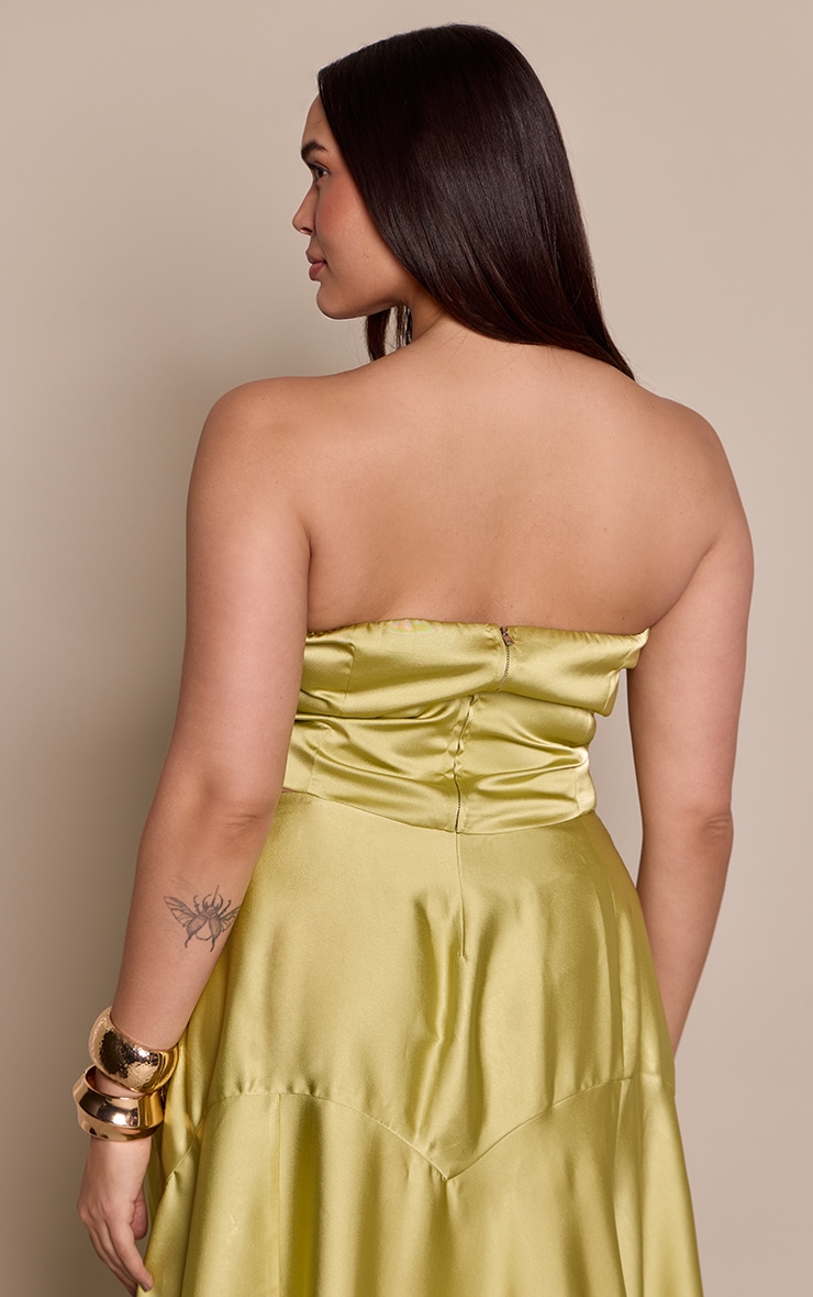 Plus Apple Green Satin Bandeau Corset Top image 2